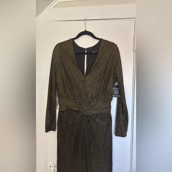 NWT Boston Proper Glitter V Neck Jumpsuit Black Multi size L - Picture 4 of 7